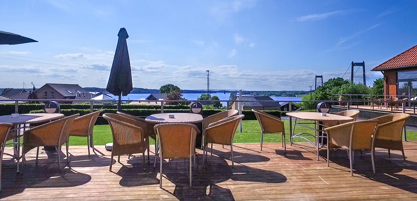 Udsigt fra terrassen på Severin - Middelfart 