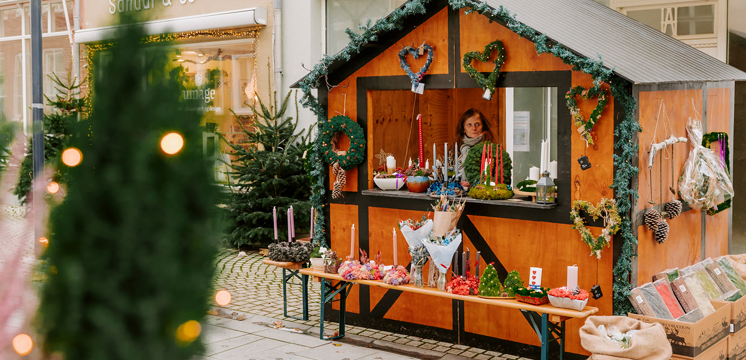 Hyggeligt julehus i Middelfart gågade