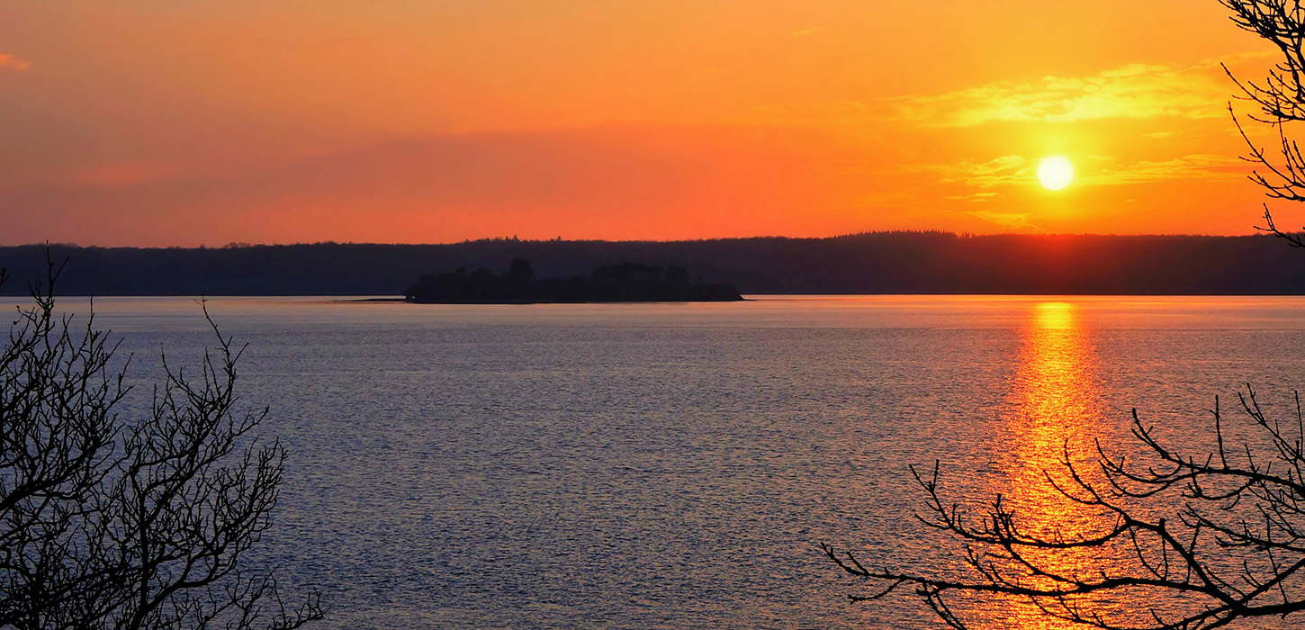 Smuk solnedgang over Fænøsund i Middelfart